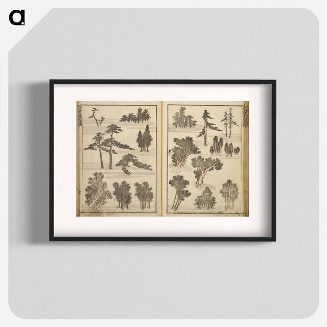 アートポスター-Random sketches by Hokusai volumes 1 to 11 - 葛飾 北斎 Poster.