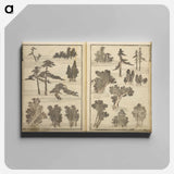アートパネル-Random sketches by Hokusai volumes 1 to 11 - 葛飾 北斎 Canvas.