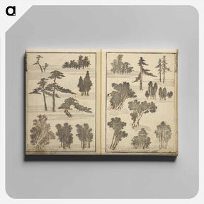 アートパネル-Random sketches by Hokusai volumes 1 to 11 - 葛飾 北斎 Canvas.