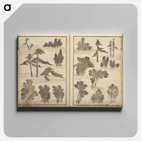 アートパネル-Random sketches by Hokusai volumes 1 to 11 - 葛飾 北斎 Canvas.
