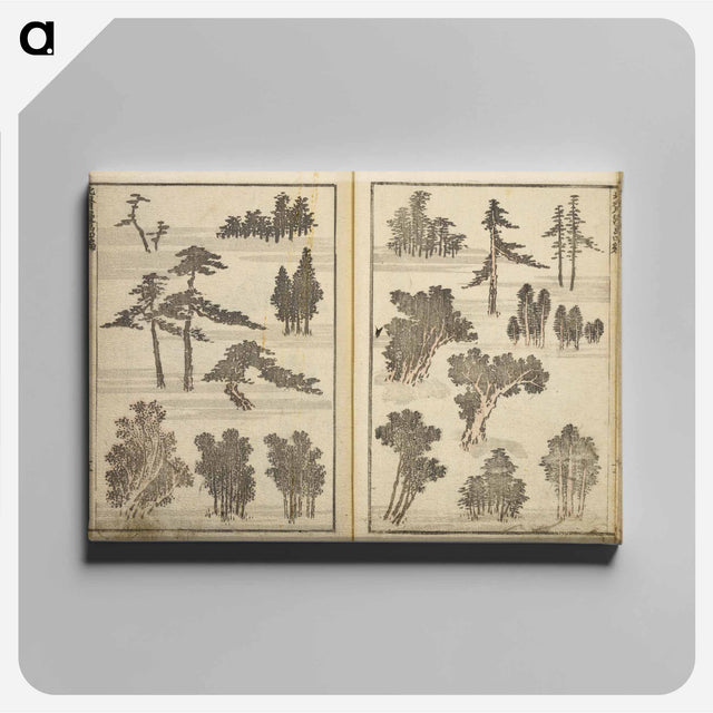 アートパネル-Random sketches by Hokusai volumes 1 to 11 - 葛飾 北斎 Canvas.