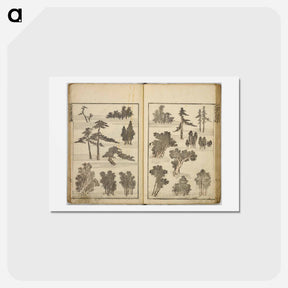 アートポストカード-Random sketches by Hokusai volumes 1 to 11 - 葛飾 北斎 Postcard.
