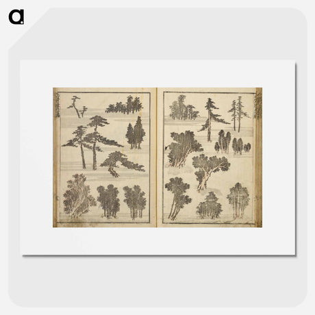 アートポスター-Random sketches by Hokusai volumes 1 to 11 - 葛飾 北斎 Poster.