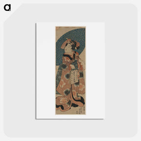 アートポストカード-Girl with a Hand Drum
 - 歌川 国貞 Postcard.