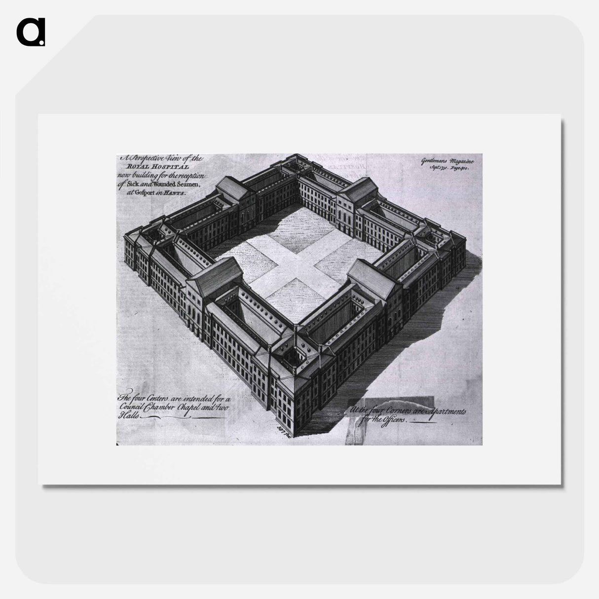 アートポスター-Royal Hospital, Gosport: Perspective View
 - 国立医学図書館 Poster.