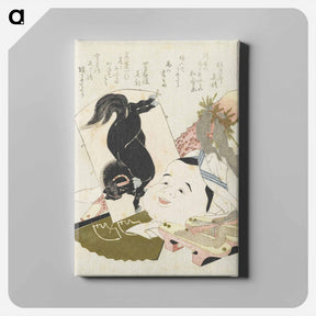 アートパネル-A comparison of Genroku poems and shells - 葛飾 北斎 Canvas.