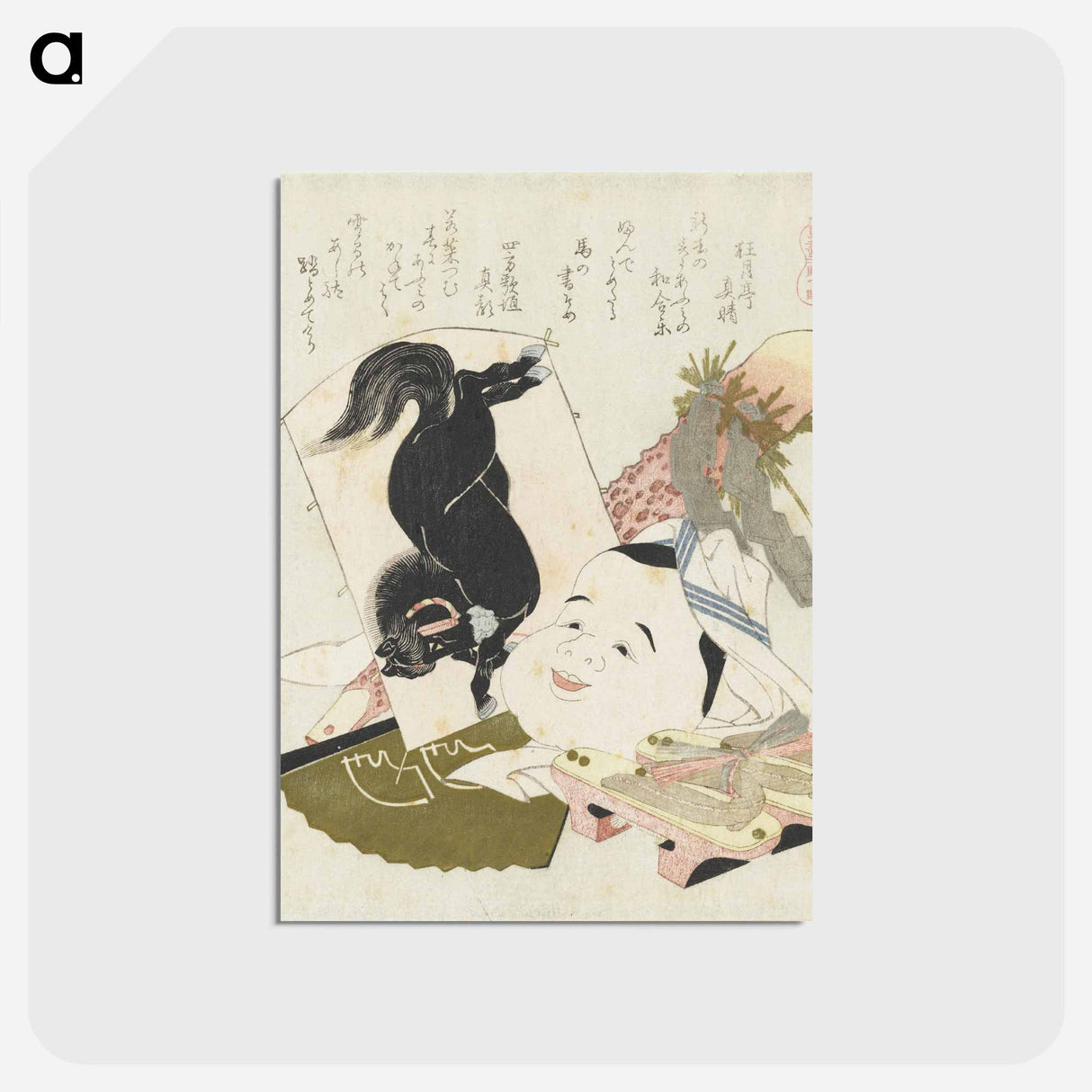 アートポストカード-A comparison of Genroku poems and shells - 葛飾 北斎 Postcard.