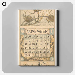 アートパネル-Kalenderblad november met distel - テオ ヴァン ホイテマ Canvas.