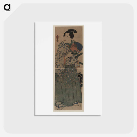 アートポストカード-Wakazamurai Holding a Mushikago
 - 歌川 国貞 Postcard.