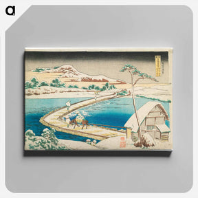 アートパネル-Old View of the Pontoon Bridge at Sano in Kōzuke Province - 葛飾 北斎 Canvas.