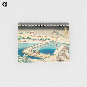 アートメモ帳-Old View of the Pontoon Bridge at Sano in Kōzuke Province - 葛飾 北斎 Memo.