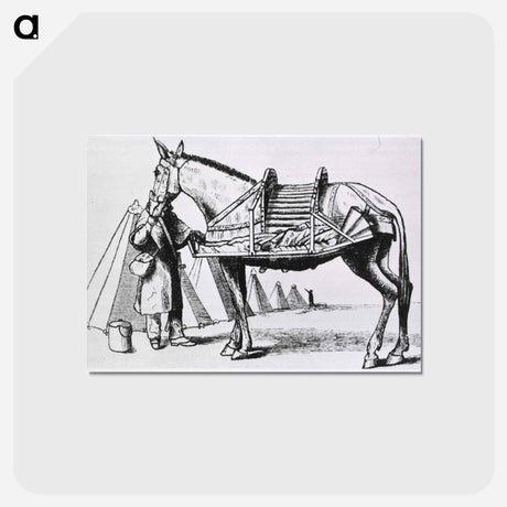 アートポストカード-Transportation of Patients by Cacolet
 - 国立医学図書館 Postcard.