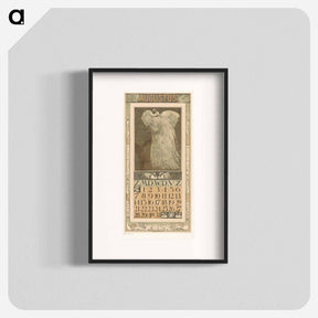 アートポスター-Kalenderblad augustus met witte pauw - テオ ヴァン ホイテマ Poster.