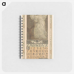アートメモ帳-Kalenderblad augustus met witte pauw - テオ ヴァン ホイテマ Memo.