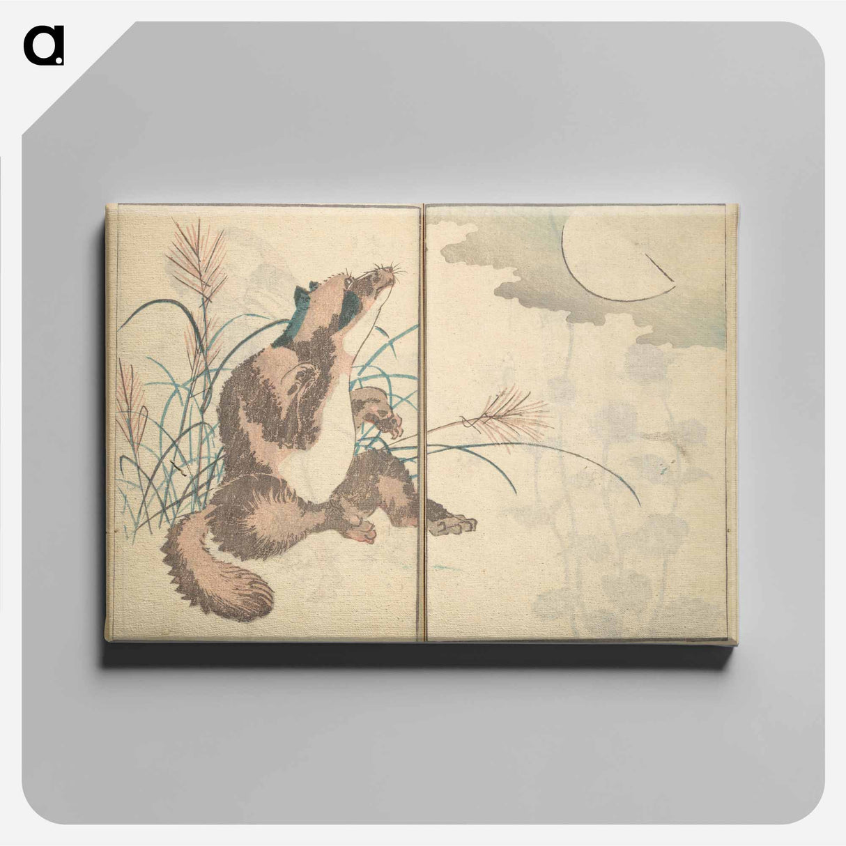 Picture Book with Mixed Verses on Jōruri (Puppet Theater) - Katsushika Hokusai Canvas.