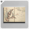 アートパネル-Picture Book with Mixed Verses on Jōruri (Puppet Theater) - 葛飾 北斎 Canvas.