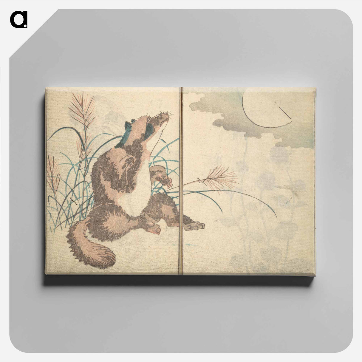 アートパネル-Picture Book with Mixed Verses on Jōruri (Puppet Theater) - 葛飾 北斎 Canvas.