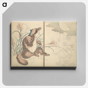 アートパネル-Picture Book with Mixed Verses on Jōruri (Puppet Theater) - 葛飾 北斎 Canvas.