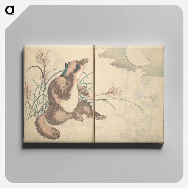 アートパネル-Picture Book with Mixed Verses on Jōruri (Puppet Theater) - 葛飾 北斎 Canvas.