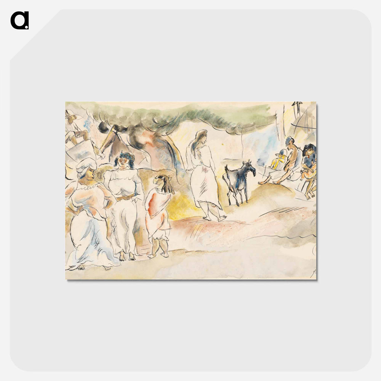 アートポストカード-Southern Figures and Goat
 - バーンズ・コレクション Postcard.