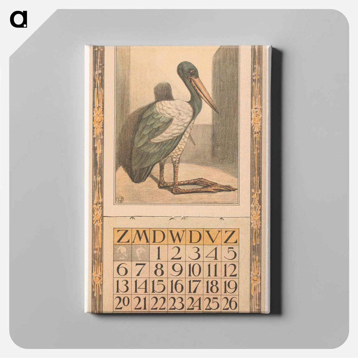 Kalenderblad augustus met nimmerzat - テオ ヴァン ホイテマ Canvas.