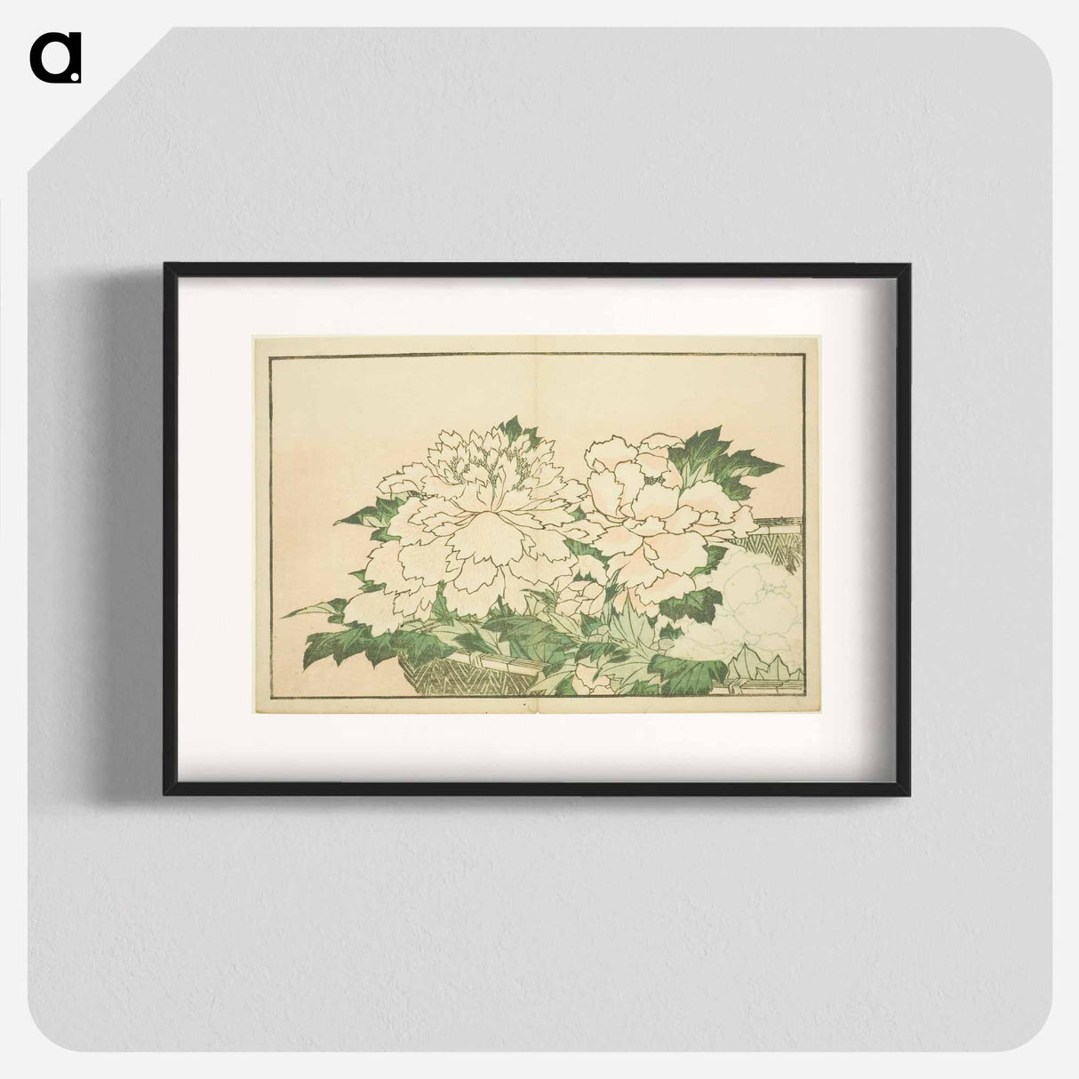 Hokusai's Chrysanthemums in a Basket - Katsushika Hokusai Poster.