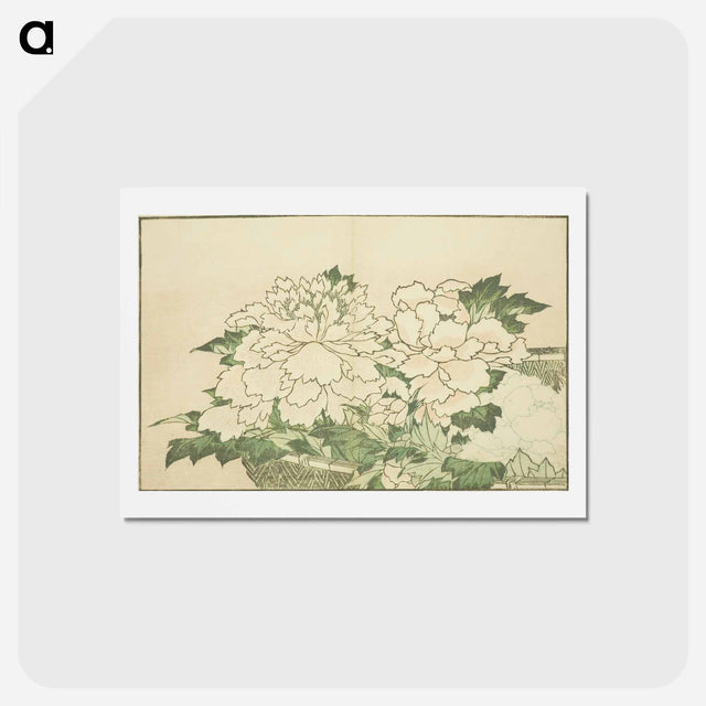 アートポストカード-Hokusai's Chrysanthemums in a Basket - 葛飾 北斎 Postcard.
