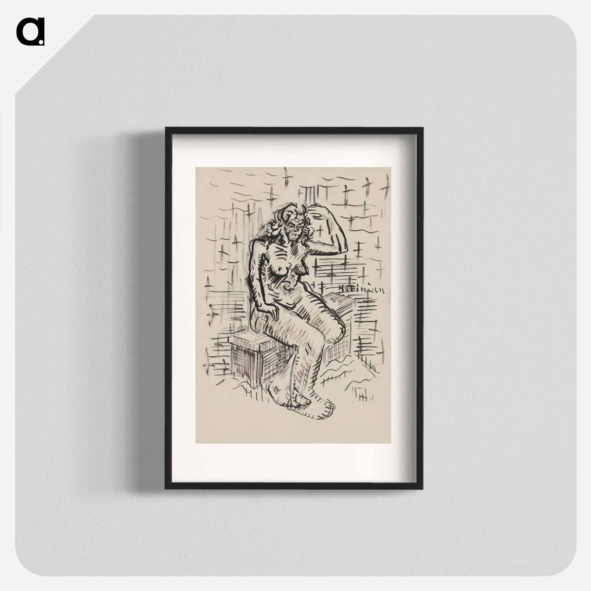 Sitting woman - アーノルド ピーター ワイズ クビンチャン Poster.