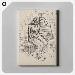 アートパネル-Sitting woman - アーノルド ピーター ワイズ クビンチャン Canvas.