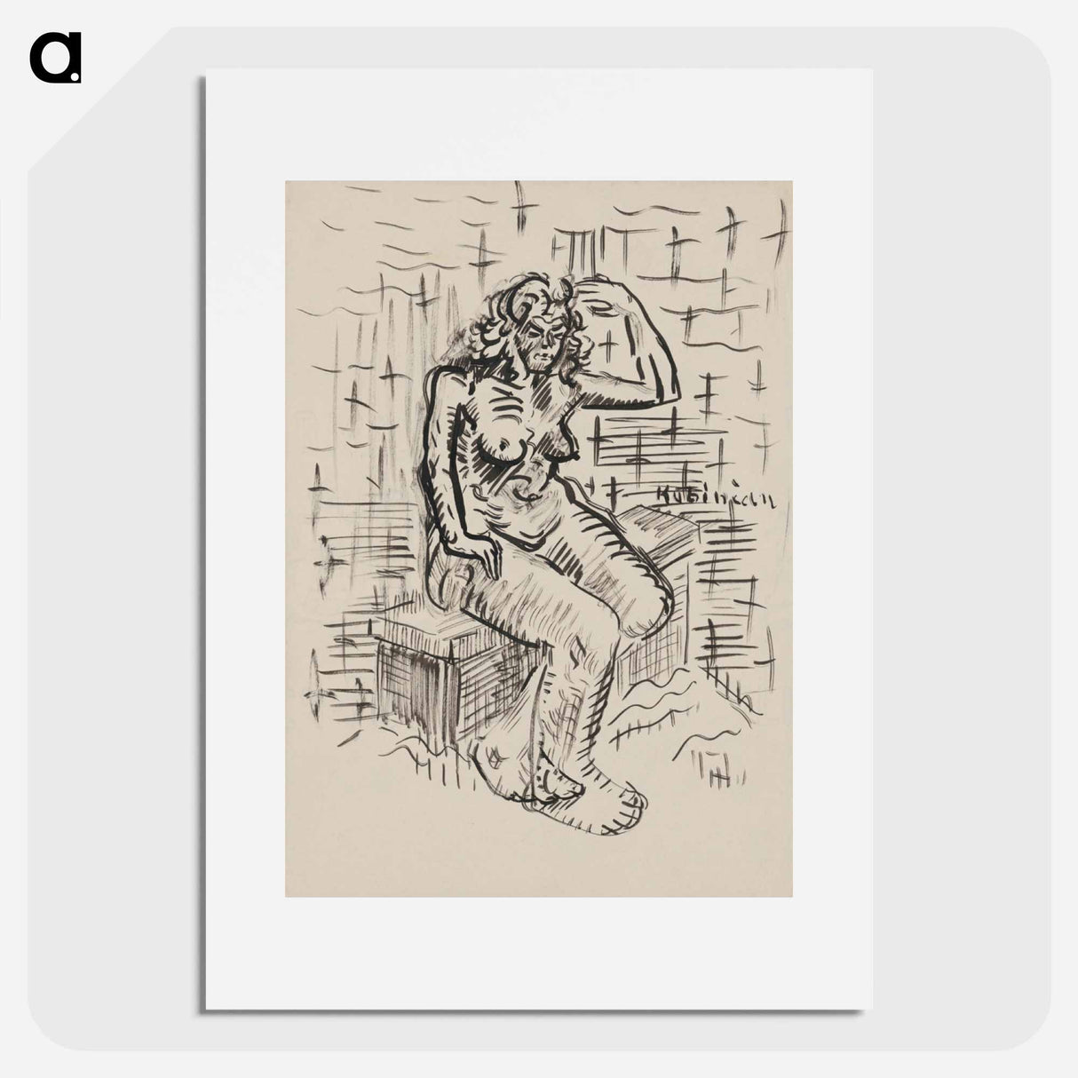 Sitting woman - アーノルド ピーター ワイズ クビンチャン Poster.