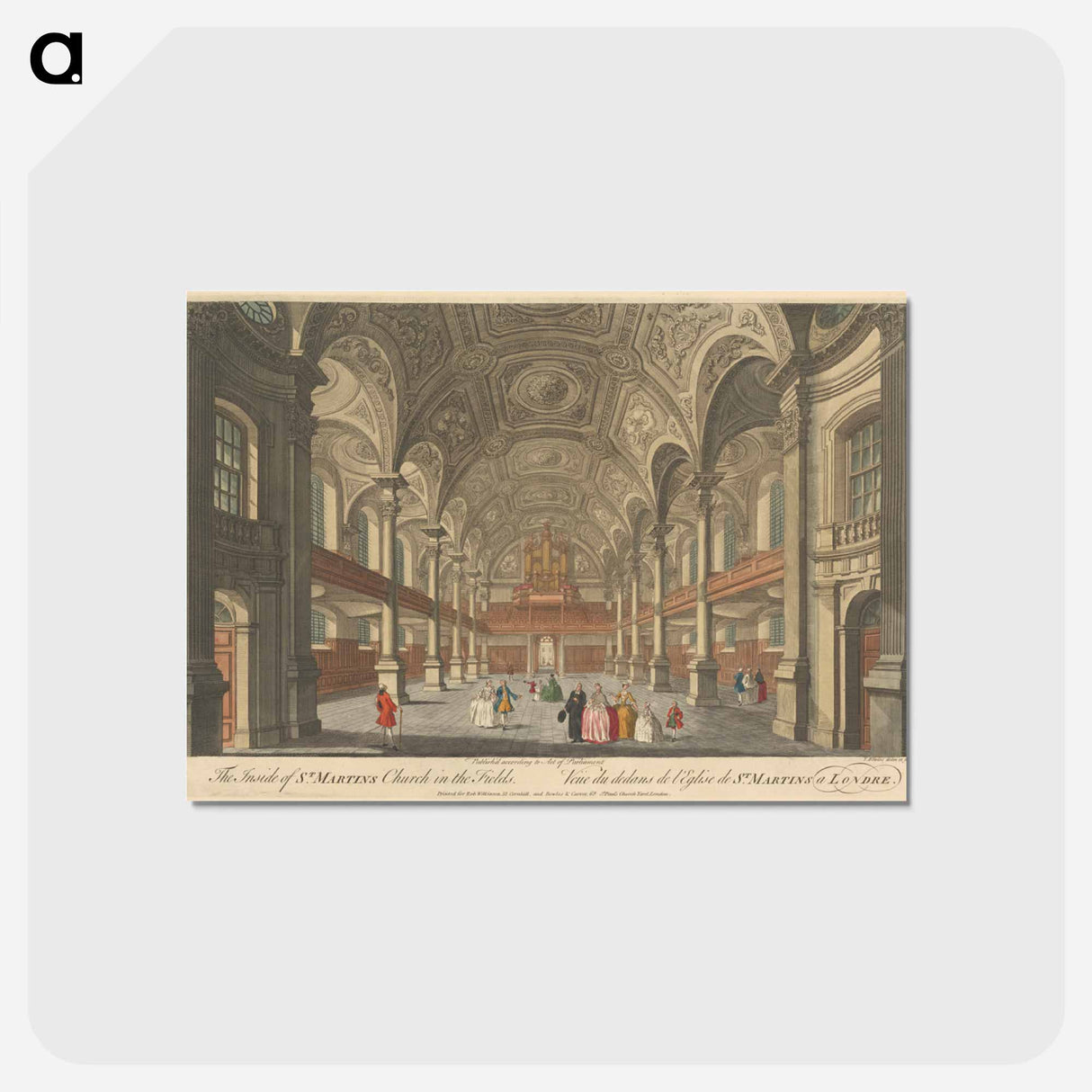 アートポストカード-The Inside of St. Martin's Church in the Fields
 - イェール大学アートギャラリー Postcard.