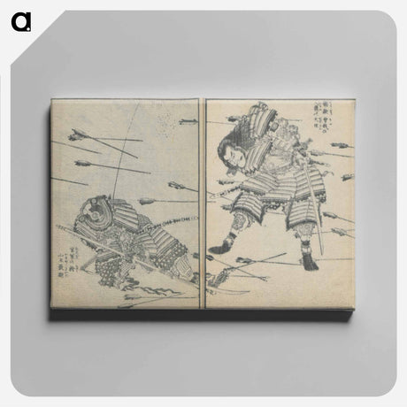 アートパネル-Hokusai's Japanese warriors - 葛飾 北斎 Canvas.