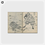 アートポストカード-Hokusai's Japanese warriors - 葛飾 北斎 Postcard.