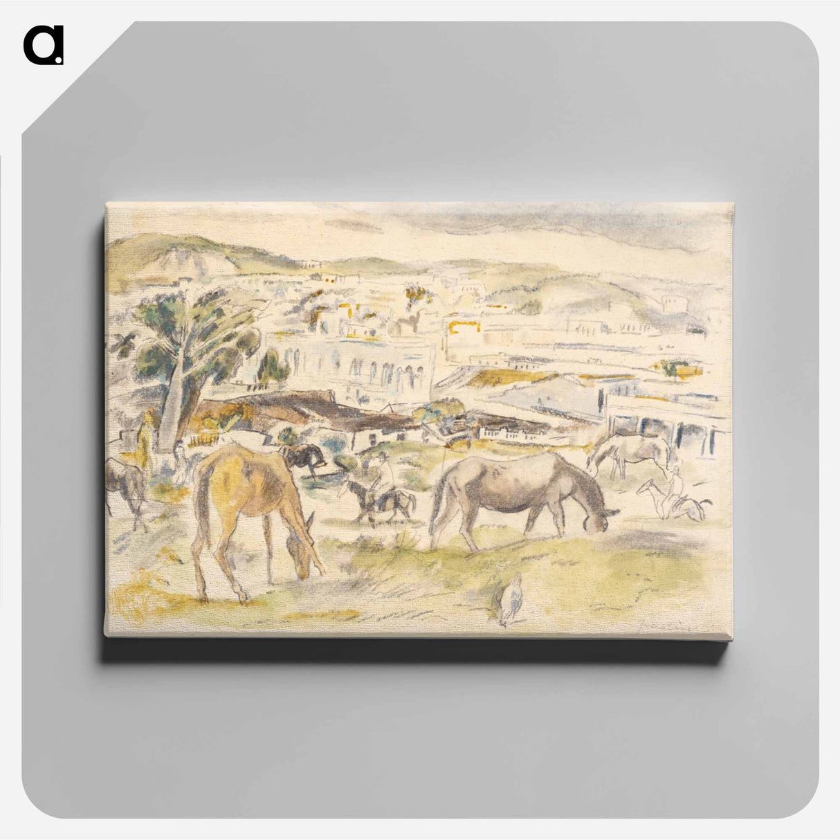 アートパネル-Horses in Landscape
 - バーンズ・コレクション Canvas.