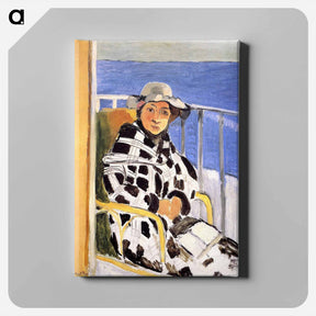アートパネル-Mlle Matisse in a Scottish Plaid - アンリ マティス Canvas.