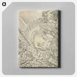 アートパネル-Hokusai's Head of a Samurai under Cherry Blossom - 葛飾 北斎 Canvas.
