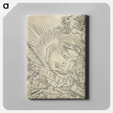 アートパネル-Hokusai's Head of a Samurai under Cherry Blossom - 葛飾 北斎 Canvas.