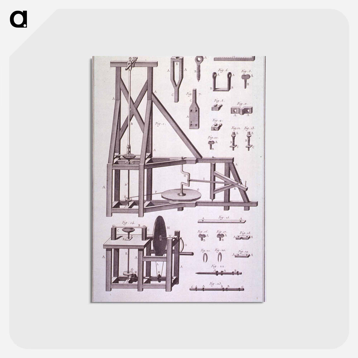 アートポストカード-Lunetier, Machines a couper et a polir
 - 国立医学図書館 Postcard.