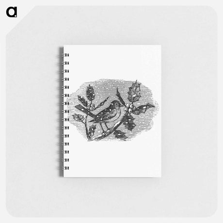 アートメモ帳-Winter Bird Etching Illustration
 - 大英図書館 Memo.