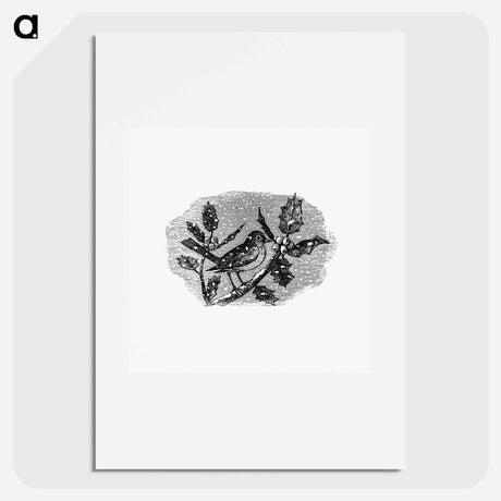 アートポスター-Winter Bird Etching Illustration
 - 大英図書館 Poster.