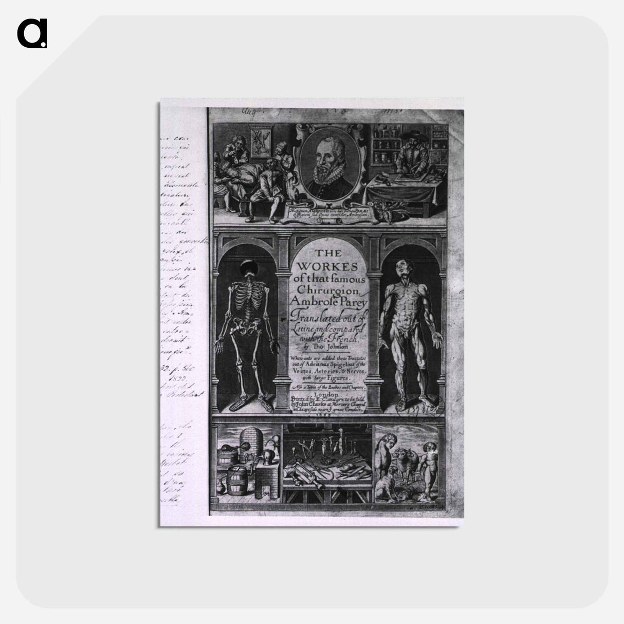 アートポストカード-Workes of that Famous Chirurgion Ambrose Parey
 - 国立医学図書館 Postcard.