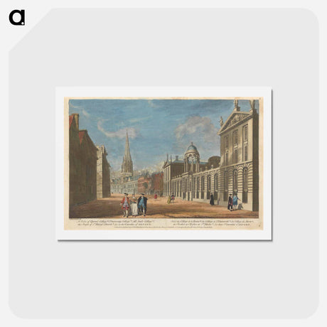 アートポストカード-A View of Queen's College (a), University College (b), All Souls College (c), the Steeple of St. Mary's Church (d), & c. in the University of Oxford
 - イェール大学アートギャラリー Postcard.