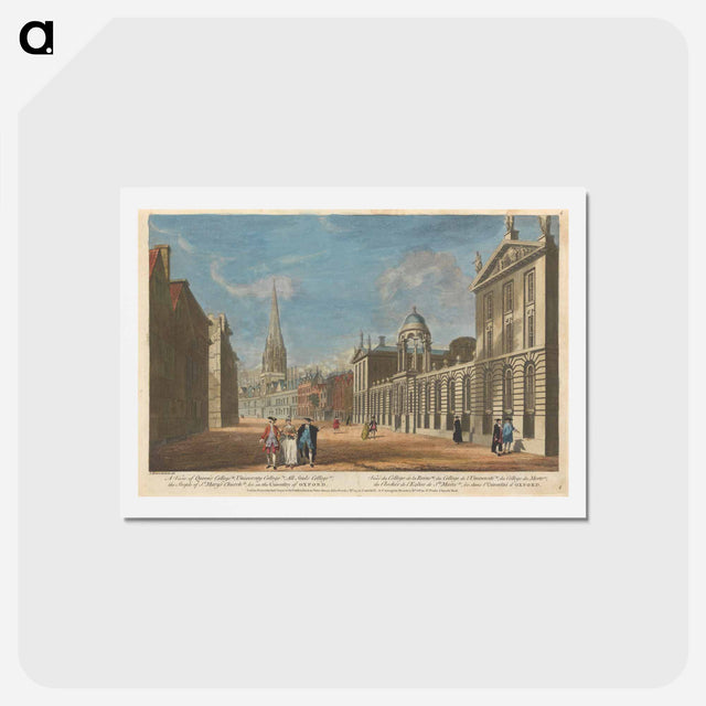 アートポストカード-A View of Queen's College (a), University College (b), All Souls College (c), the Steeple of St. Mary's Church (d), & c. in the University of Oxford
 - イェール大学アートギャラリー Postcard.