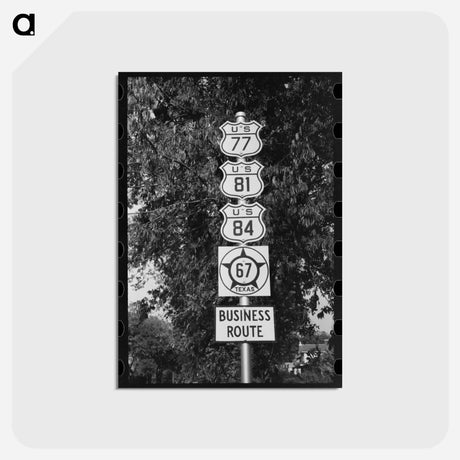 アートポストカード-Highway Signs, Waco, Texas
 - ラッセル リー Postcard.