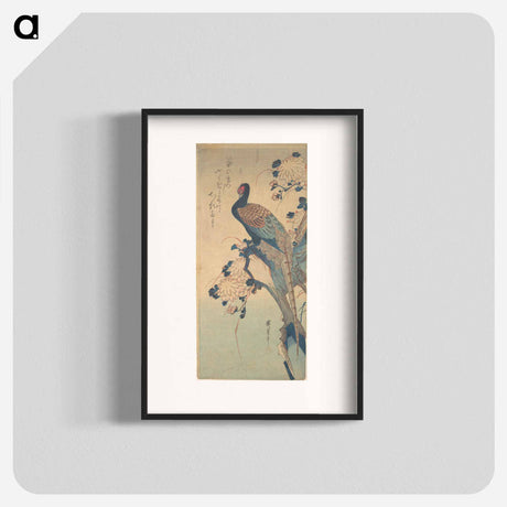 アートポスター-Pheasant with Chrysanthemums
 - 歌川 広重 Poster.