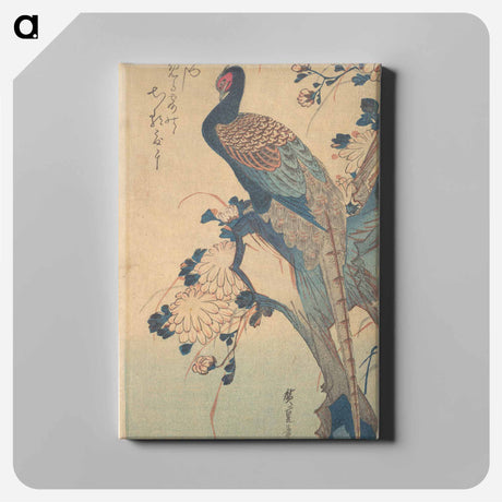 アートパネル-Pheasant with Chrysanthemums
 - 歌川 広重 Canvas.