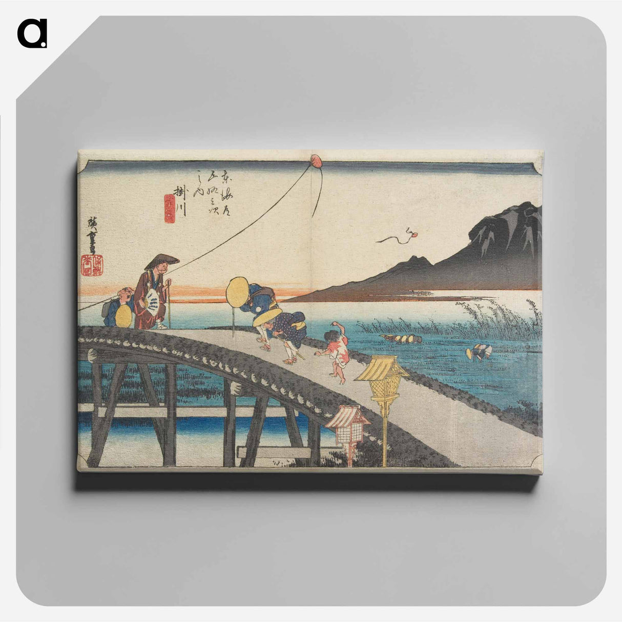 アートパネル-Kakegawa, Distant View of Akiba Mountain
 - 歌川 広重 Canvas.