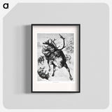 アートポスター-Reindeer Etching Illustration
 - 大英図書館 Poster.