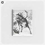 アートメモ帳-Reindeer Etching Illustration
 - 大英図書館 Memo.