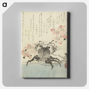 アートパネル-Crab and Flowers - 葛飾 北斎 Canvas.